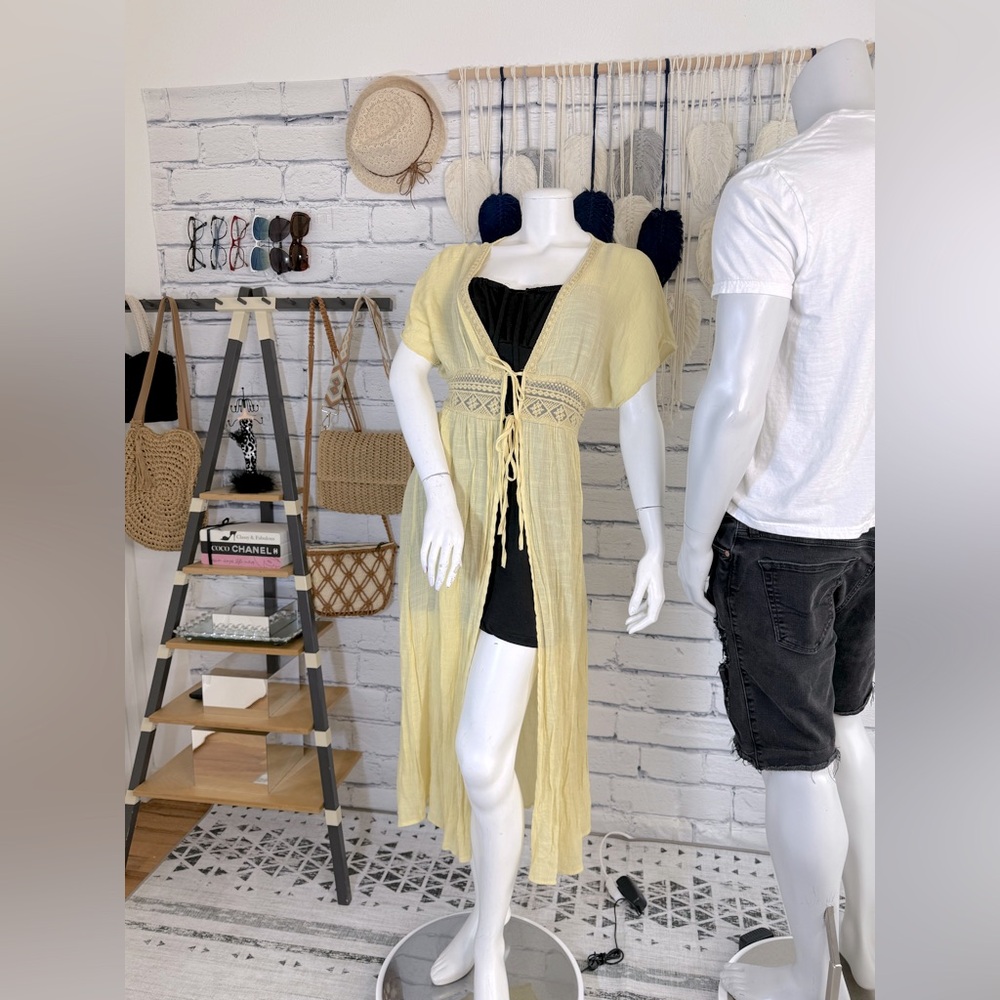 Short Sleeve Kimono Tie Front